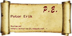 Potor Erik névjegykártya